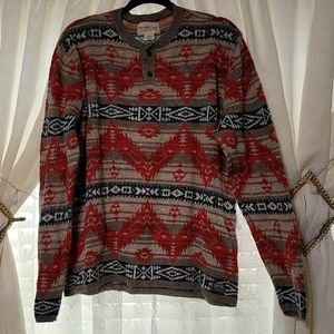 Western Nordic vibe henley sweater